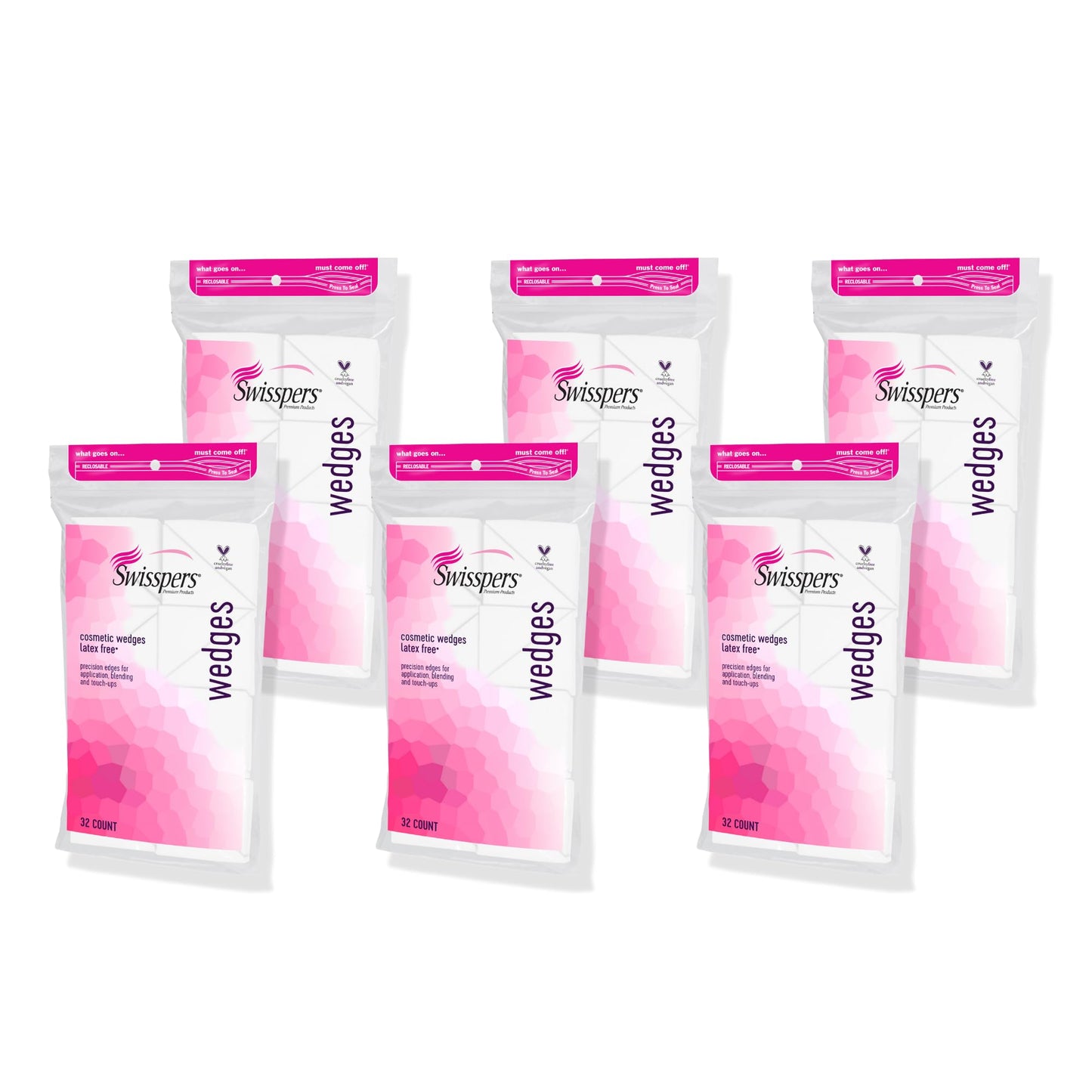 Swisspers Premium Cosmetic Wedges, Latex-Free Makeup Wedge, 32 per Package, 6 Packs (Total Count 192) Beauty & Personal Care Swisspers