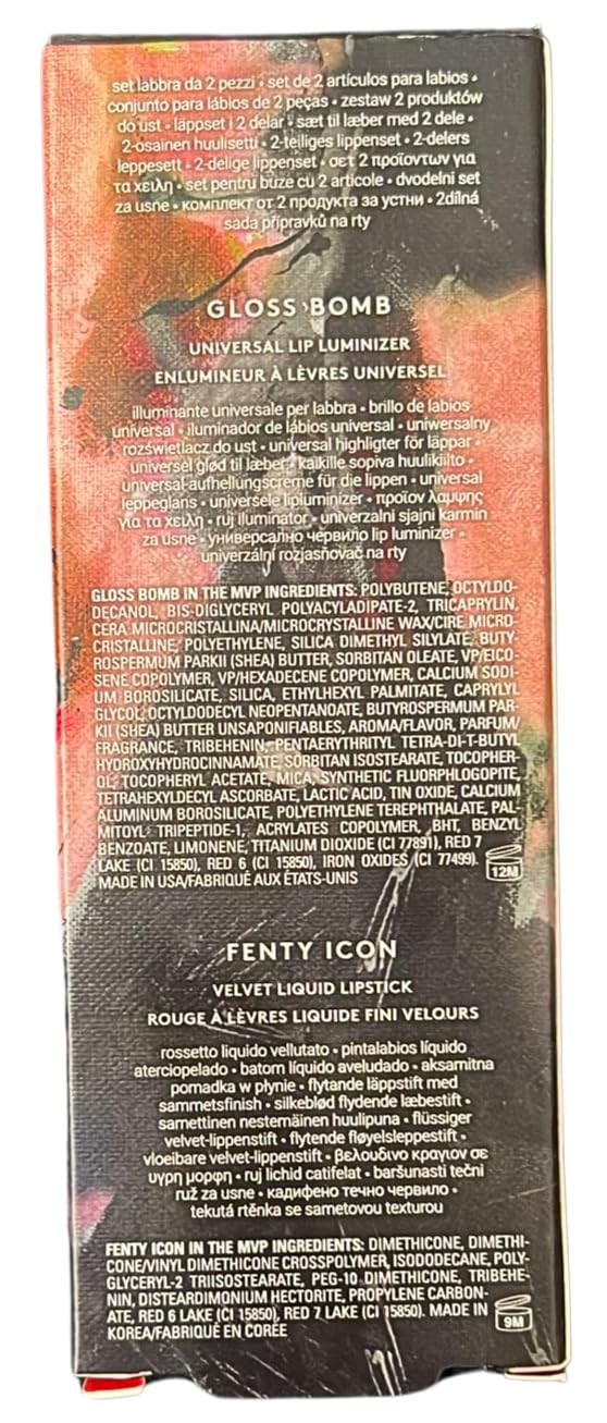 FENTY BEAUTY Paint It Red 2-Piece Lip Kit - Gloss Bomb Luminizer and Fenty Icon Velvet Liquid Lipstick Beauty & Personal Care FENTY BEAUTY