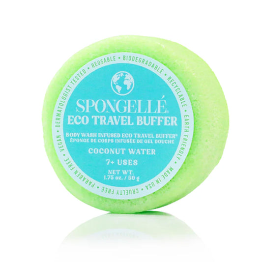 Spongelle Coconut Water Eco Collection Travel Body Buffer Body Scrubber - Bath & Shower Loofah for Men & Women - Biodegradable, Cruelty-Free, Vegan Beauty and Personal Care SPONGELLÉ