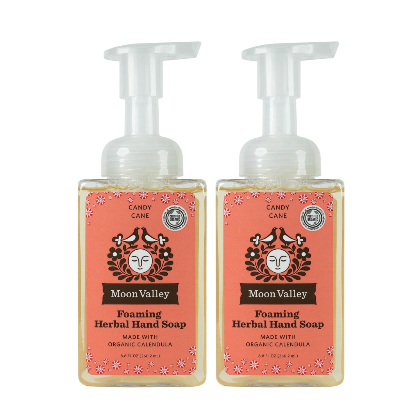 Moon Valley Herbal Foaming Hand Soap, Vegan (Candy Cane, Recyclable Bottle) Beauty & Personal Care Moon Valley Organics