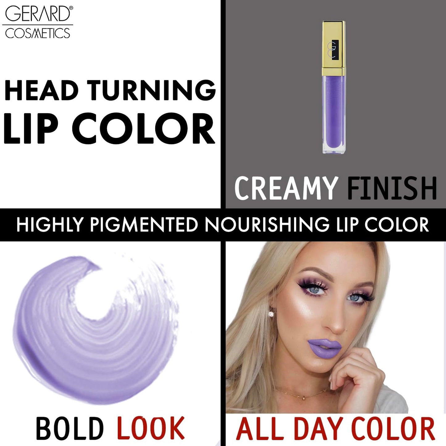 Gerard Cosmetics Color your Smile Lighted Lip Gloss - Bermuda for Women - 0.23 oz Lip Gloss Beauty & Personal Care Gerard Cosmetics