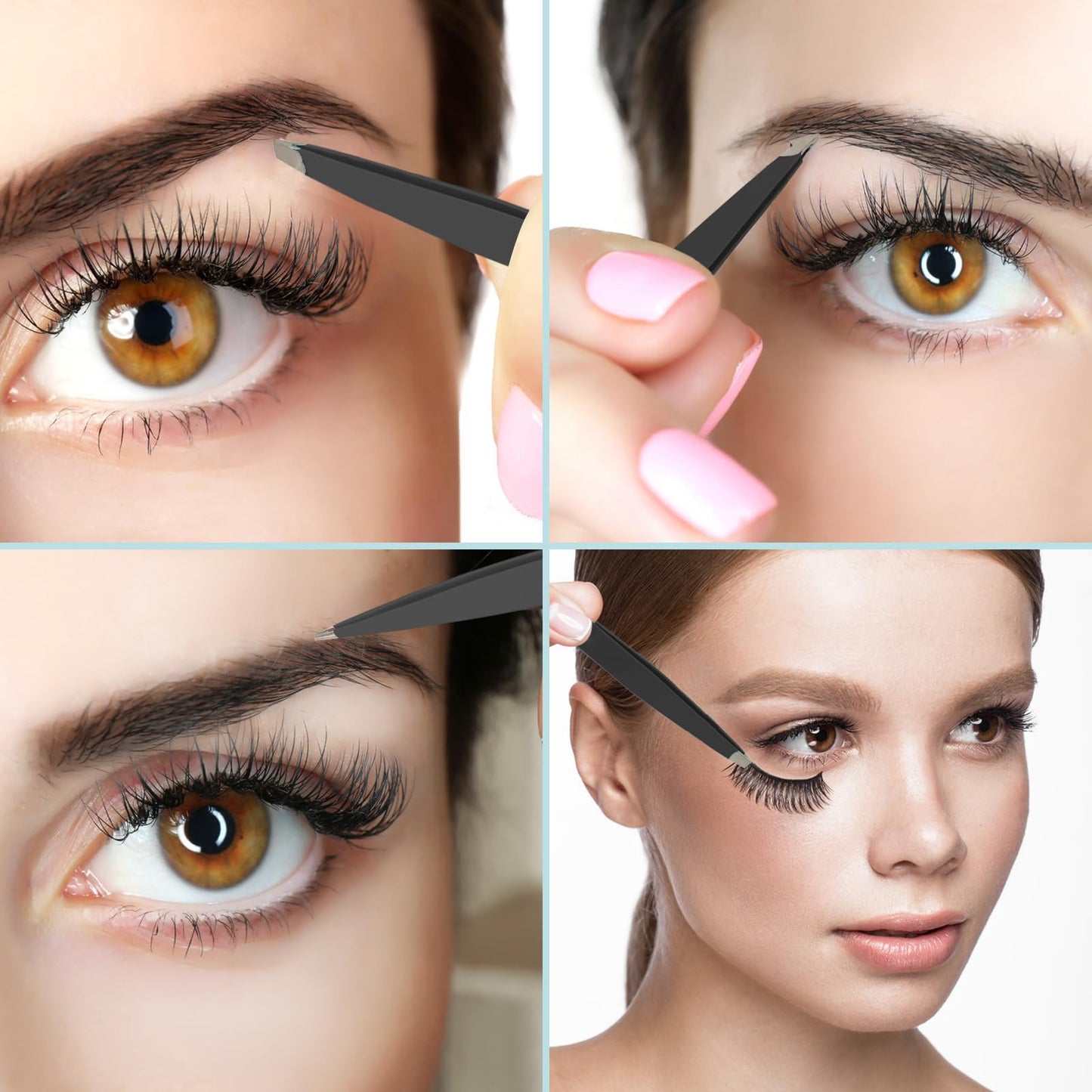SWEET VIEW 7pcs Eyebrow Tweezers Kit for Women Precision Plucker with Brow Scissors & Razor & Spoolie for Facial, Chin, Brow, Splinter and Ingrown Beauty and Personal Care SWEET VIEW