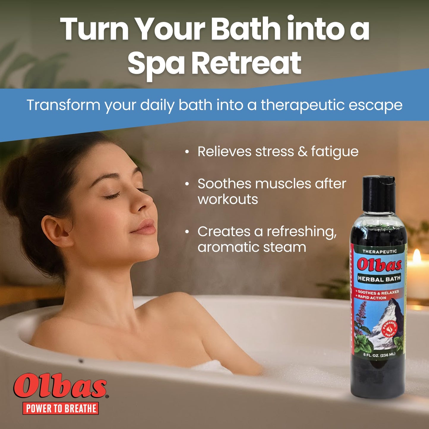 Olbas Herbal Bath 2 Pack, 8 fl oz (236 ml) Sore Muscle Bath Soak & Natural Muscle Relaxer Bath, Each Aromatic Swiss Formula with Essential Oils Beauty and Personal Care Olbas