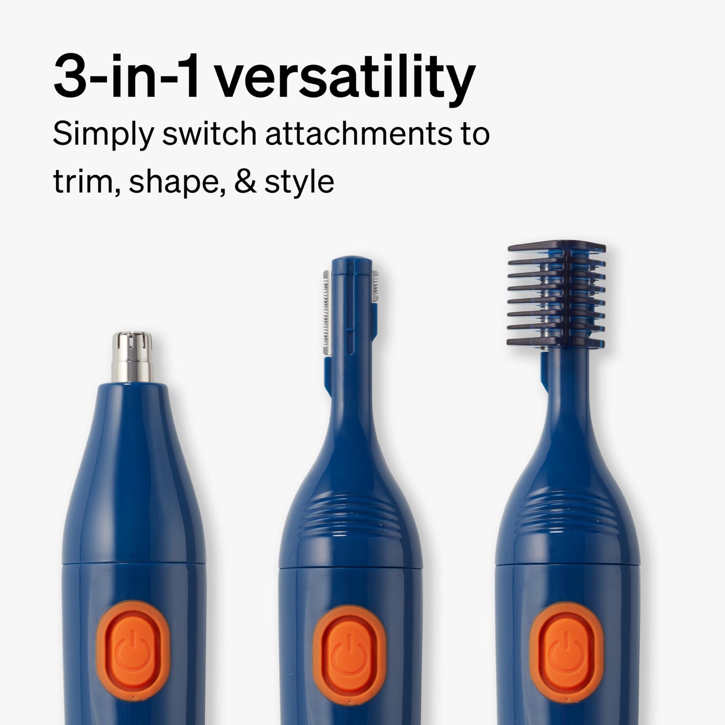 Schick Hair Trimmer, 3-in-1 Trimmer for Nose, Ear & Eyebrows, Painless Hair Removal, Cordless, Quick-Change Attachments, Waterproof, Expert Finish Beauty and Personal Care Schick