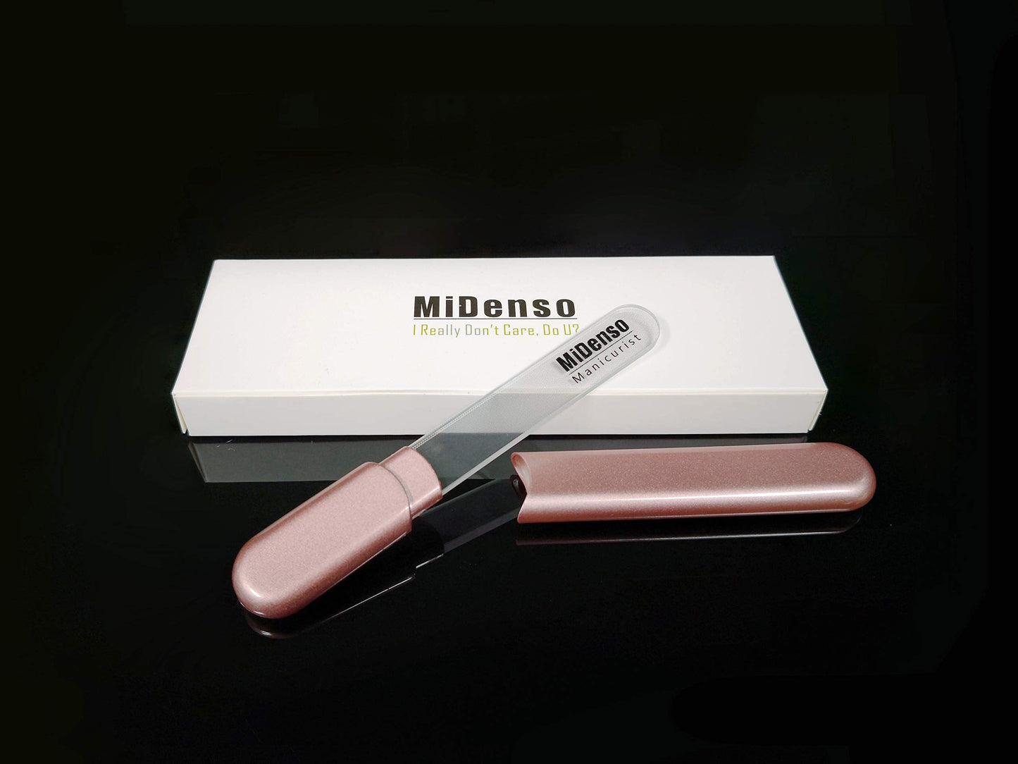 MiDenso Premium Glass Nail File with Case, Crystal Diamond Salon Best Beauty Nail Buffer for Natural and Acrylic Nails Christmas Gift for Woman Beauty & Personal Care MiDenso