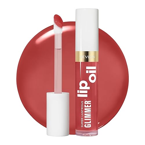 REVLON Super Lustrous Glimmer Lip Oil, Moisturizing & Tinted, Shiny Finish, Made with Plant-Based Squalane, 008 Just Toasty, 0.13 fl oz Beauty & Personal Care REVLON