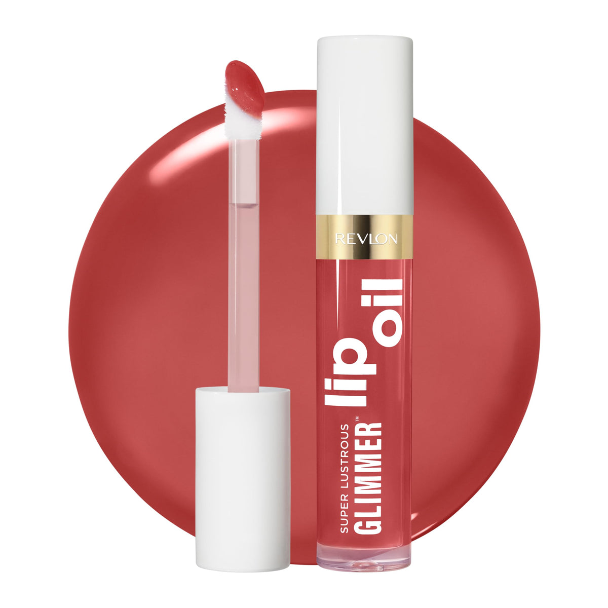 REVLON Super Lustrous Glimmer Lip Oil, Moisturizing & Tinted, Shiny Finish, Made with Plant-Based Squalane, 008 Just Toasty, 0.13 fl oz Beauty & Personal Care REVLON