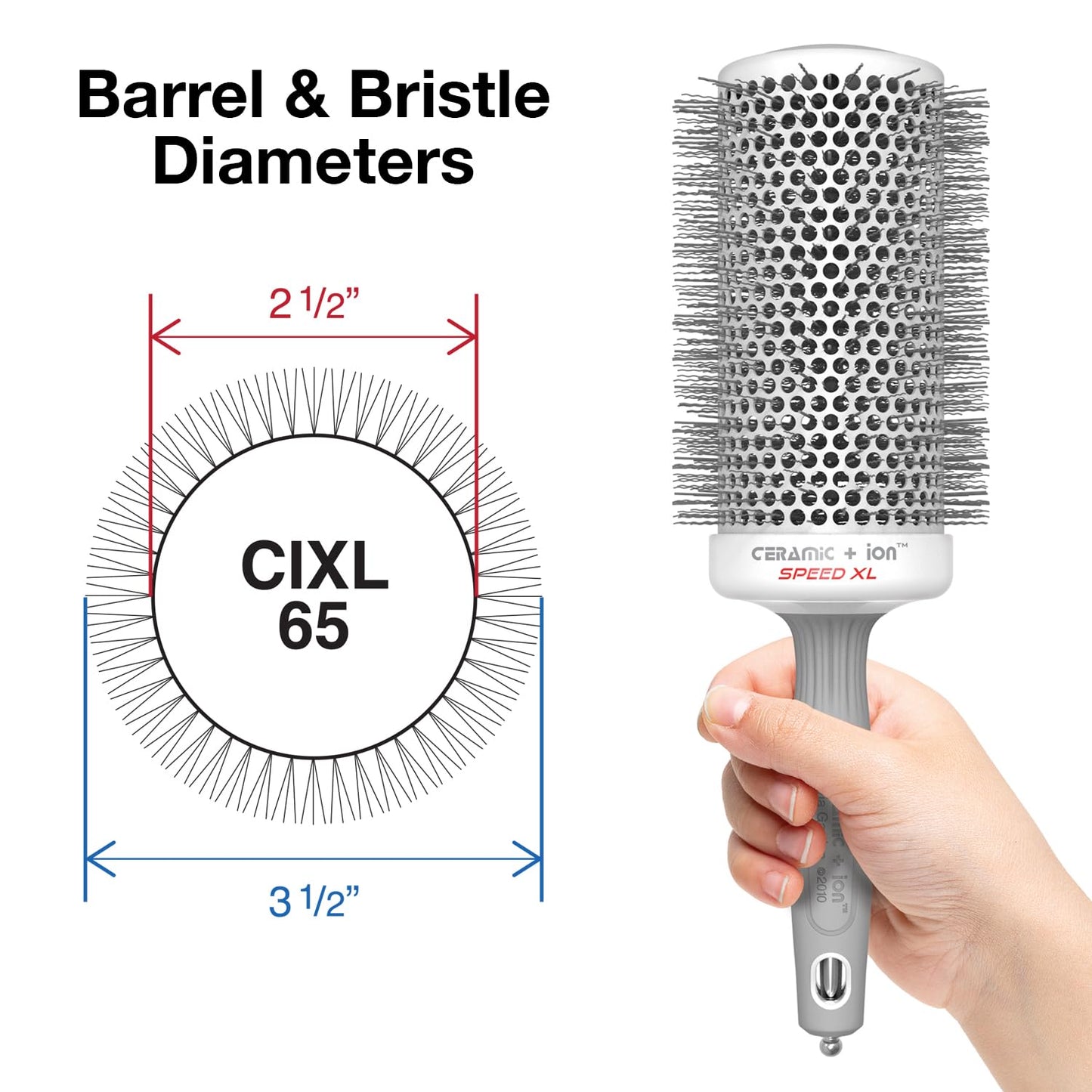 Olivia Garden Ceramic + Ion Speed XL - Extra-Long Round Thermal Hair Brush - Not Electrical - Professional Blowout Brush for Normal to Thick Hair - 3 Beauty & Personal Care Olivia Garden