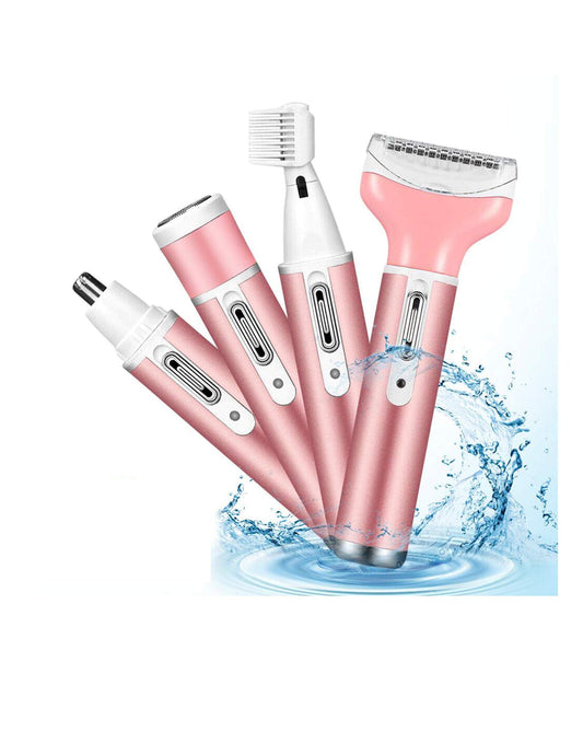 4 in 1 Women Electric Shaver Rechargeable Waterproof Razor Painless Epilator Body Hair Remover Nose Hair Beard Bikini Trimmer Eyebrow Face Facial Beauty and Personal Care Cshidworld