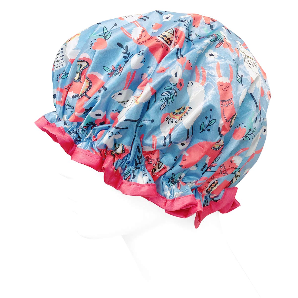 Wrapables® Stylish Double Layer Waterproof Shower Caps (Set of 4), Llamas & Ocean Fun Beauty and Personal Care Wrapables