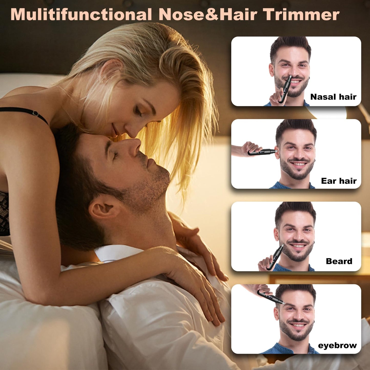 Dust2Oasis Ear and Nose Hair Trimmer for Men Women,14,000 RPM Motor with LED Display, Rechargeable Ear Hair Trimmer with Dual Edge Blades Beauty and Personal Care Dust2Oasis