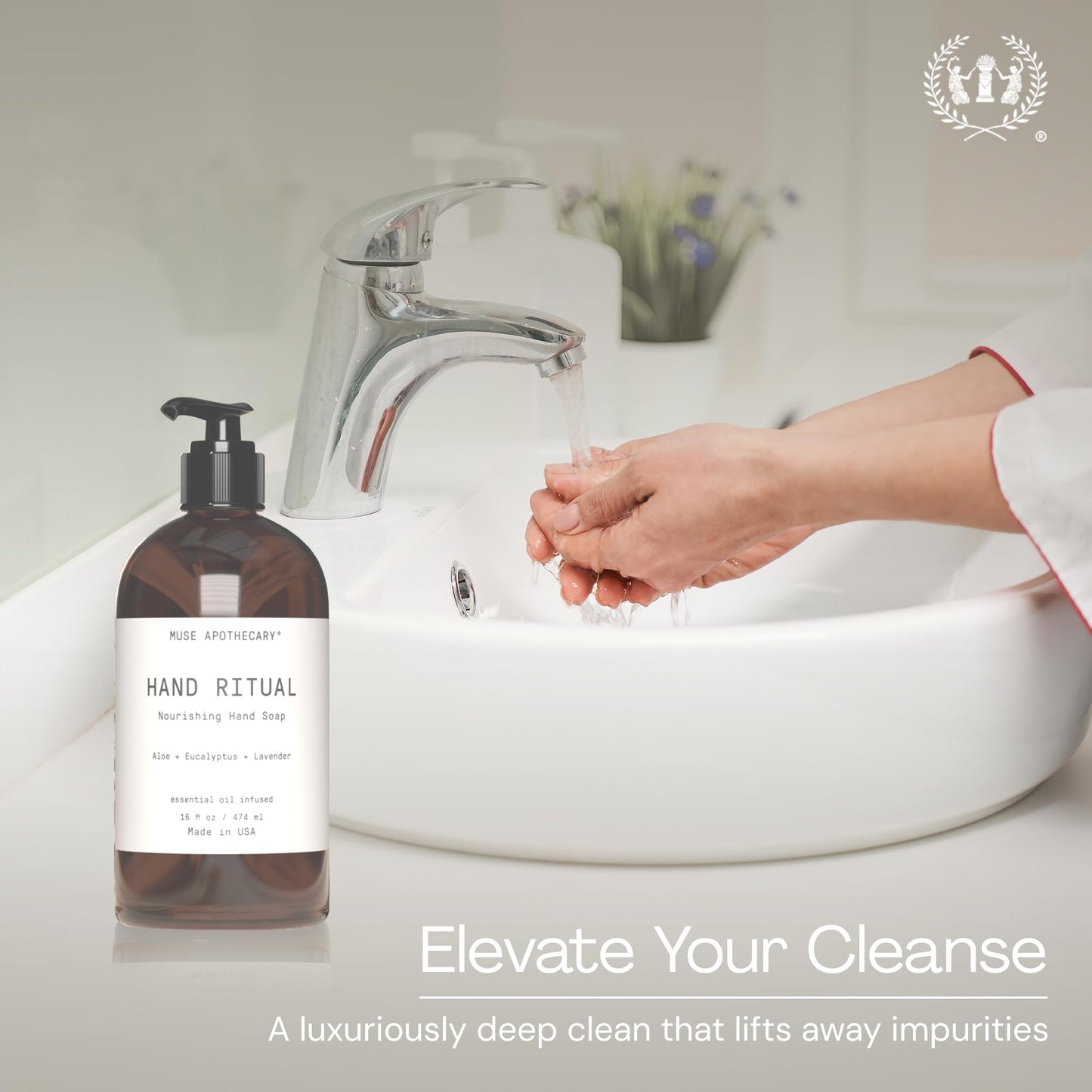 Muse Apothecary Hand Ritual - Aromatic and Nourishing Hand Soap, Infused with Natural Aromatherapy Essential Oils - USDA Certified Biobased - 16 oz Beauty & Personal Care Muse Apothecary