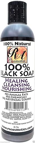 RA Cosmetics 100% Natural Liquid African Black Soap, Unscented, 8 fl. oz. Beauty & Personal Care RA COSMETICS