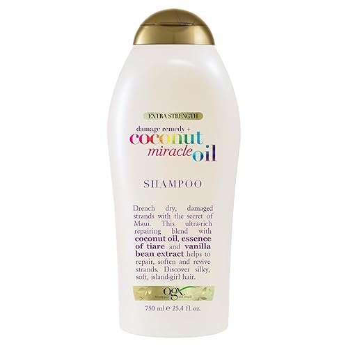 OGX Extra Strength Damage Remedy + Coconut Miracle Oil Shampoo for Dry, Frizzy or Coarse Hair, Hydrating & Flyaway Taming Shampoo, Paraben-Free Beauty & Personal Care OGX