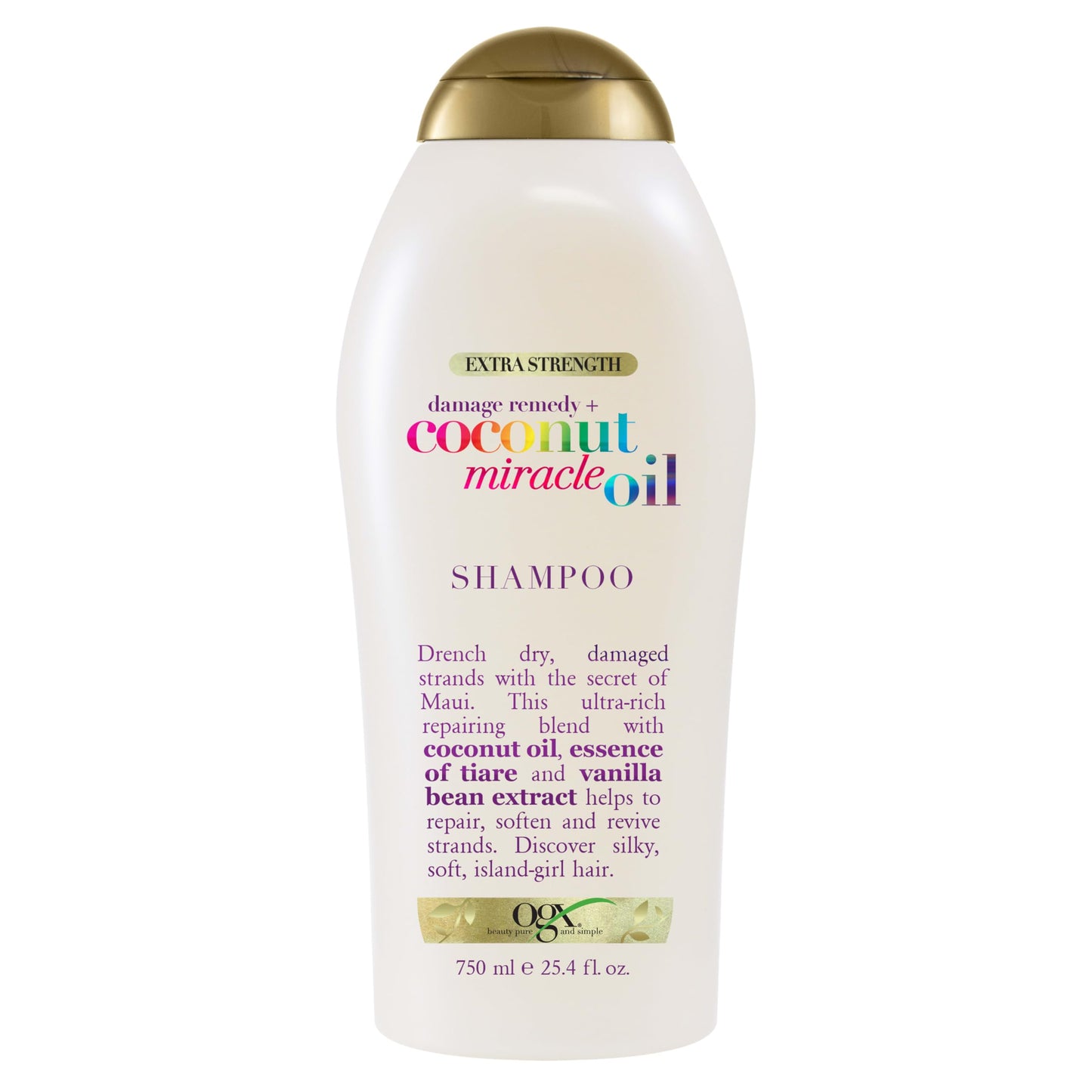 OGX Extra Strength Damage Remedy + Coconut Miracle Oil Shampoo for Dry, Frizzy or Coarse Hair, Hydrating & Flyaway Taming Shampoo, Paraben-Free Beauty & Personal Care OGX