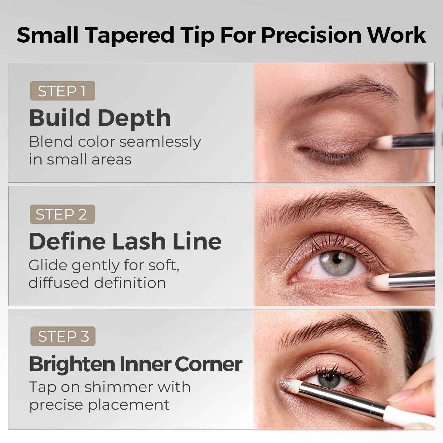 Albeaut Small Eyeshadow Brush, Soft Firm Pencil Brush with Precise Point, Eyeliner Smudge Tool, Delicate Areas Eye Shadow Applicator for Inner Eye Beauty & Personal Care ALBEAUT