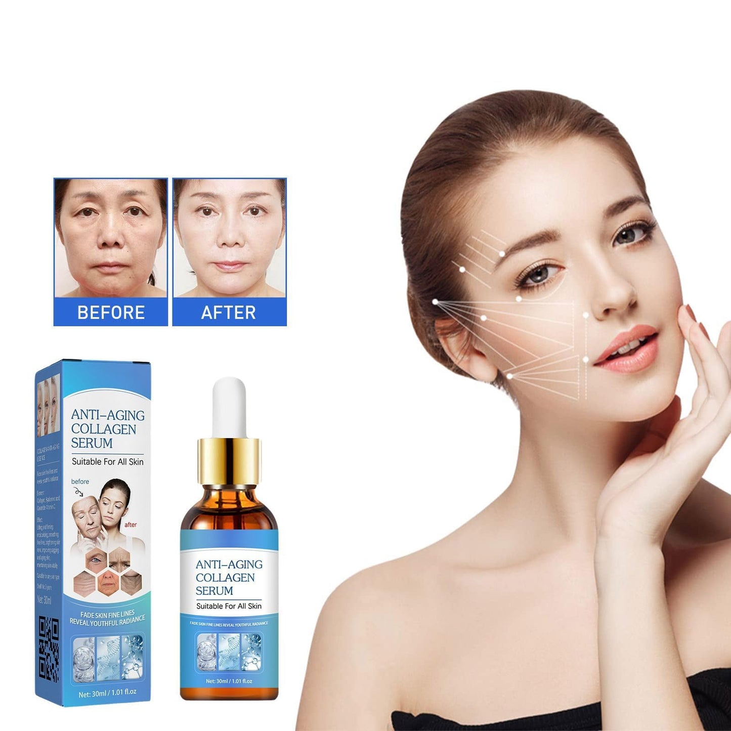 Face Serum: Stock Solution Facial Serum - Instant Face Lift & Anti?Aging Serum to Reduce Fine Lines and Wrinkles (3pcs) Beauty & Personal Care WIKICRYSTAL