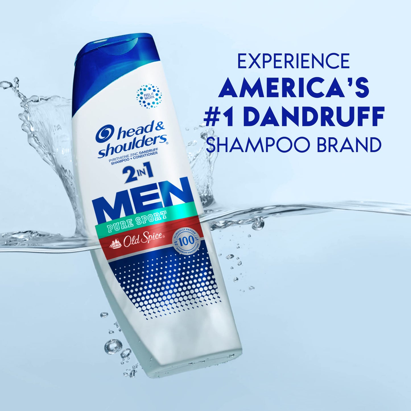 Head & Shoulders Mens 2-in-1 Shampoo and Conditioner | Old Spice Pure Sport | Anti-Dandruff Shampoo Value Pack for Men with 1% Pyrithione Zinc, Fights Beauty and Personal Care Head & Shoulders
