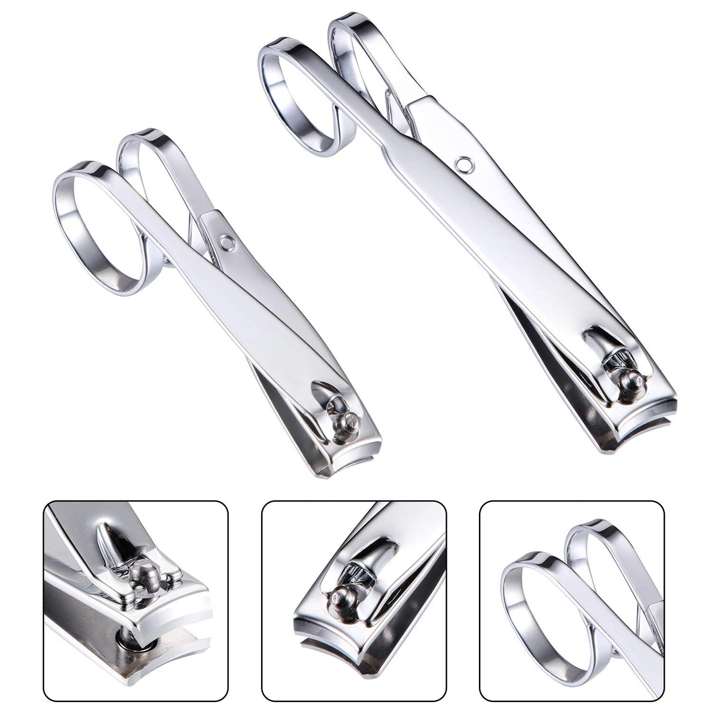 Mudder 4 Pack EZ Grip Nail Clipper Set Sharp Stainless Steel Fingernail and Toenail Clipper Cutters Trimmer Long Handle Travel Nail Kit for Men Beauty & Personal Care Mudder