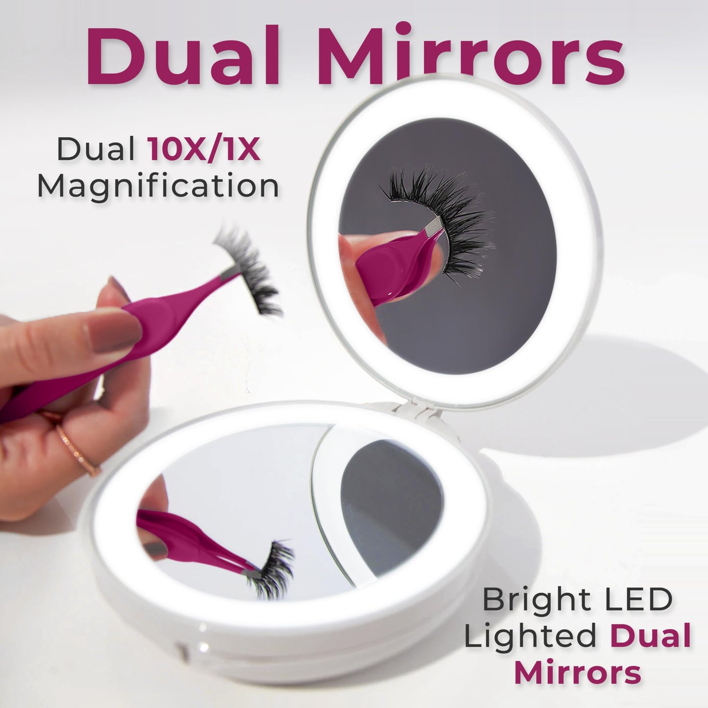 Zadro 4.5" Round LED Compact Mirror 10X/1X Travel Mirror with Lights and Magnification 3 AAA batteries LED Makeup Mirror Beauty & Personal Care Zadro