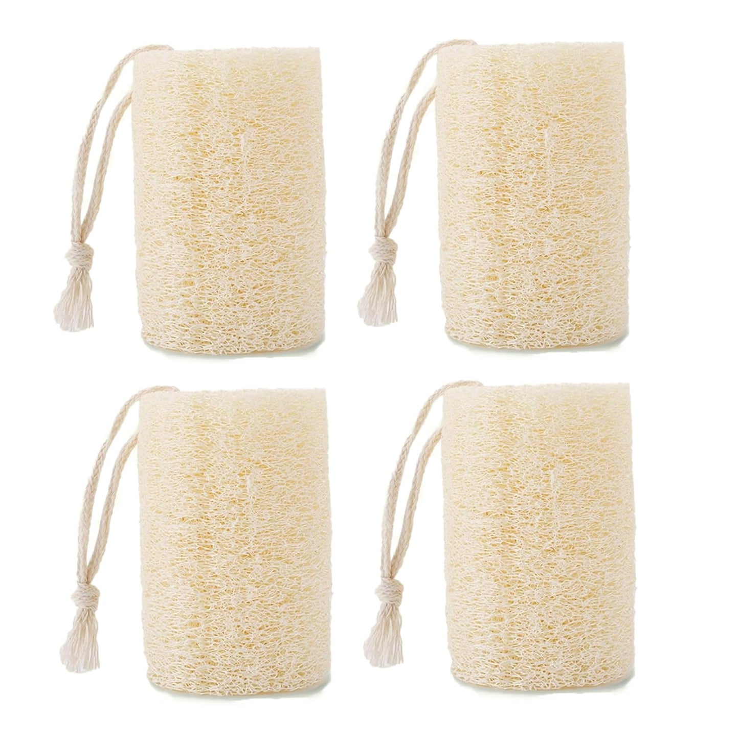 Organic Loofah Sponge, 4pcs Natural Loofah Sponge, Exfoliating Luffa Natural, Body Scrubber For Bathing, Organic for Shower and Kitchen Cleaning Beauty and Personal Care wyjbdwkzs