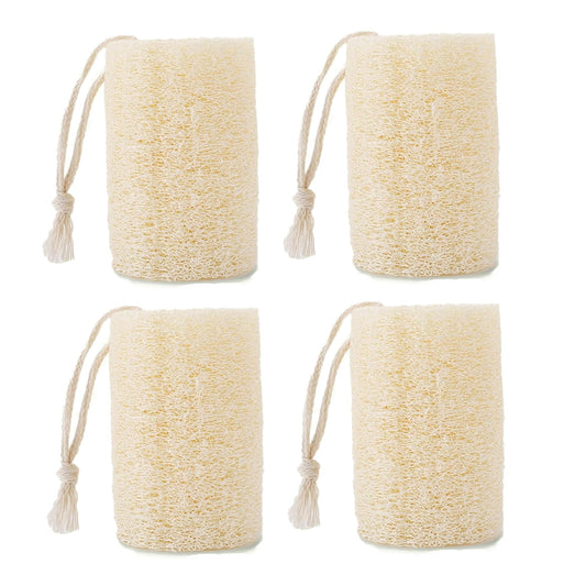 Organic Loofah Sponge, 4pcs Natural Loofah Sponge, Exfoliating Luffa Natural, Body Scrubber For Bathing, Organic for Shower and Kitchen Cleaning Beauty and Personal Care wyjbdwkzs