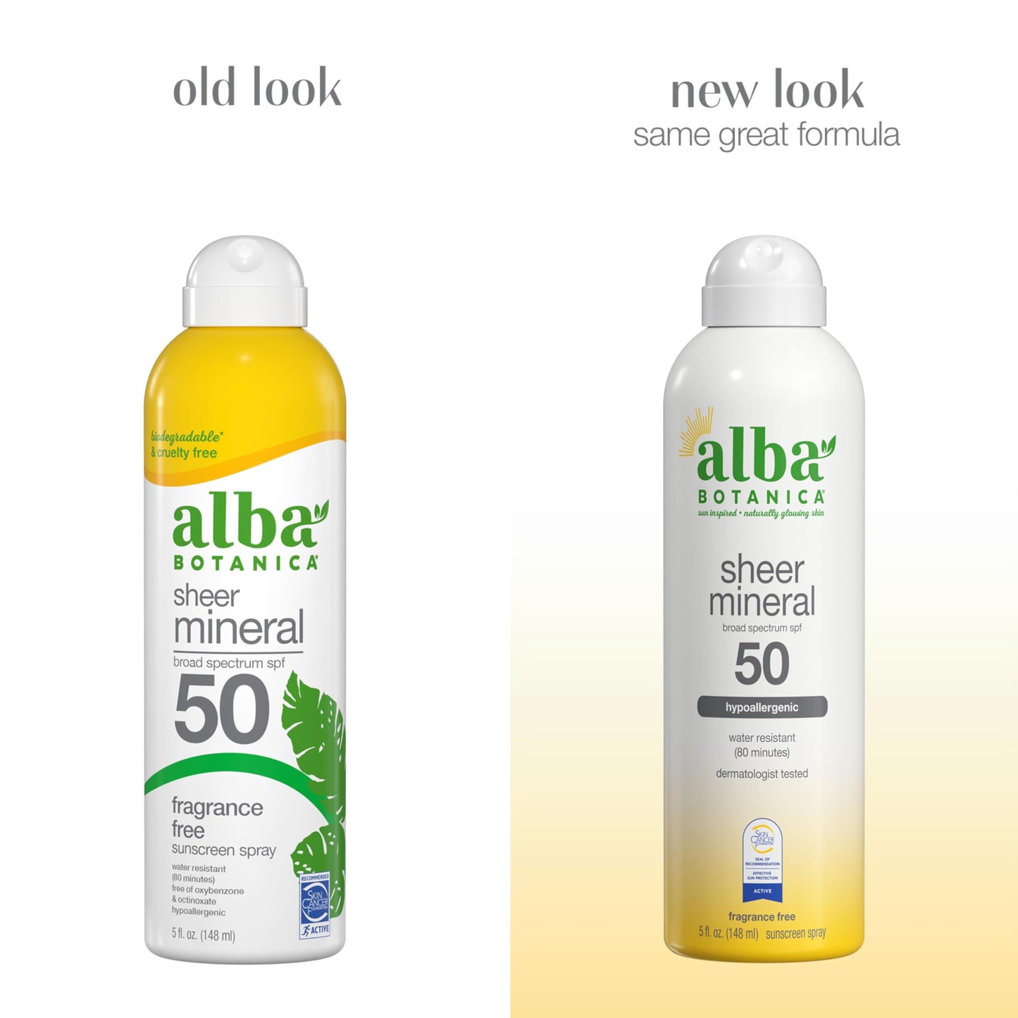 Alba Botanica Sheer Mineral Sunscreen Spray, SPF 50, Fragrance-Free Broad Spectrum, Water Resistant and Biodegradable, 5 fl. Oz. Bottle Beauty & Personal Care Alba Botanica