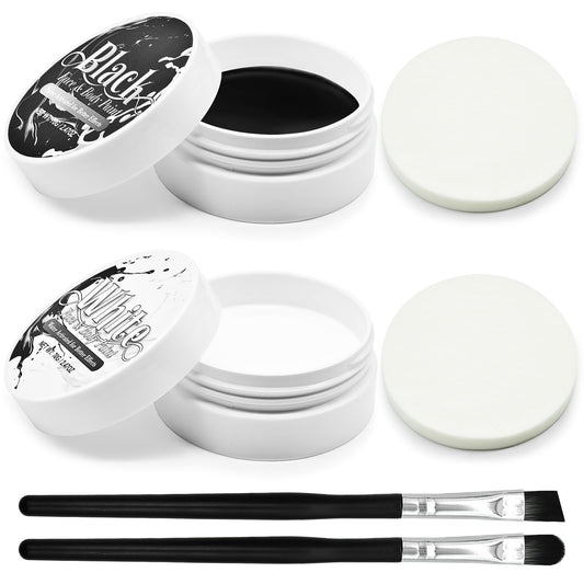 Black and White Face Paint Set - 2.47 oz Halloween Face Body Paint Skeleton Ghost Skull Cosplay Costume Professional SFX Corpse Special Effects Makeup Beauty & Personal Care Paezm