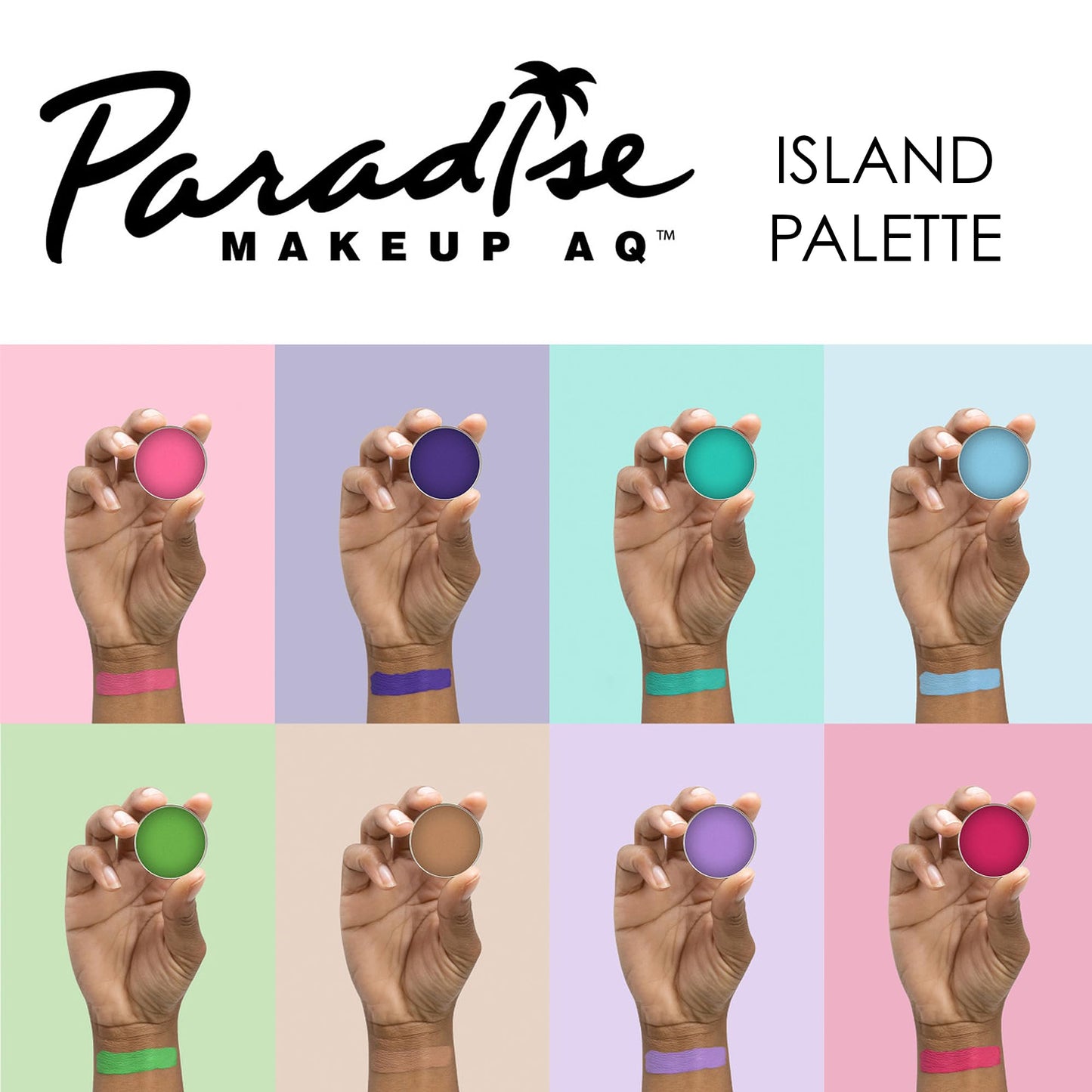 Mehron Makeup Paradise Makeup FX 8 Color Island Palette (formerly Pastel Palette) | Body Paint & Face Paint Palette | Professional & Water Activated | Beauty & Personal Care Mehron