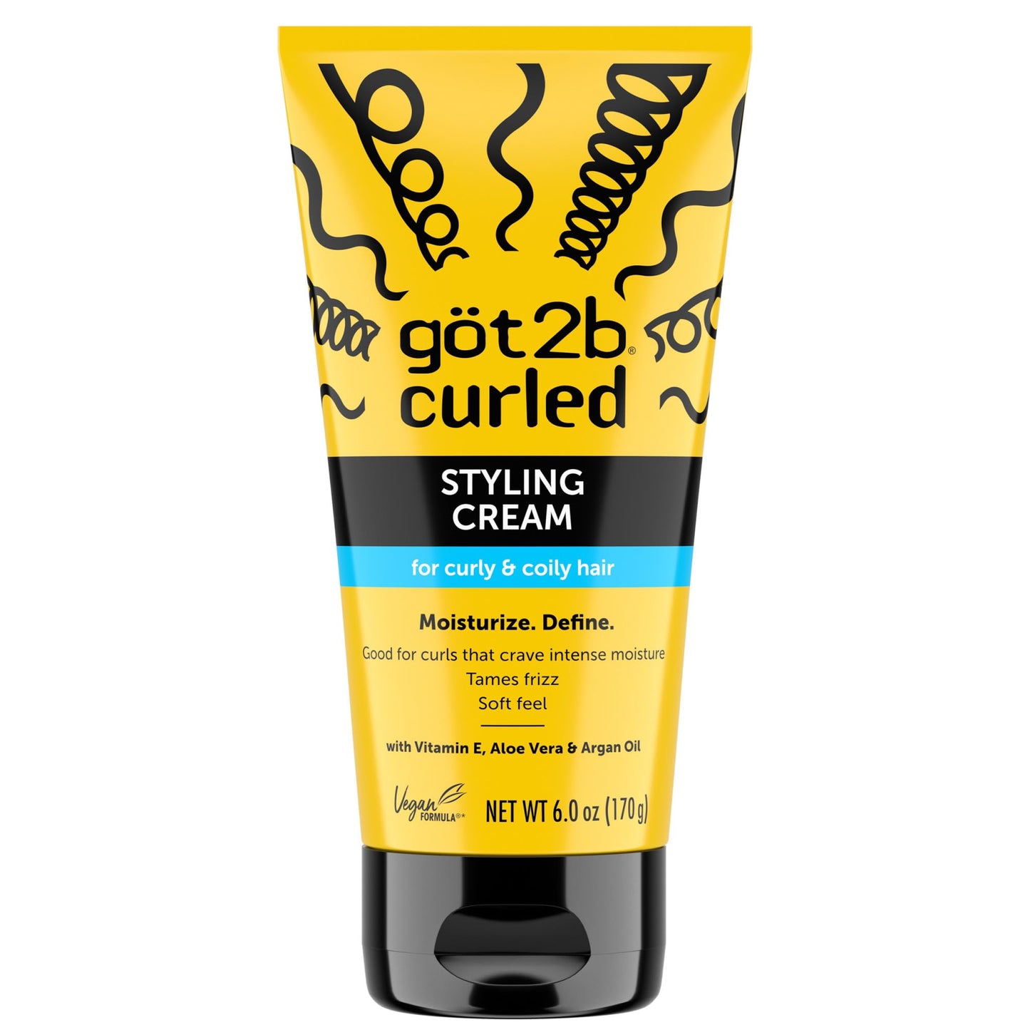 Got2B Curled Styling Cream, 6 Fl Oz, Curl Defining & Moisturizing Hair Cream for Coily & Curly Hair, Provides Frizz Control & Soft Feel for Type 3-4 Beauty & Personal Care Got2B
