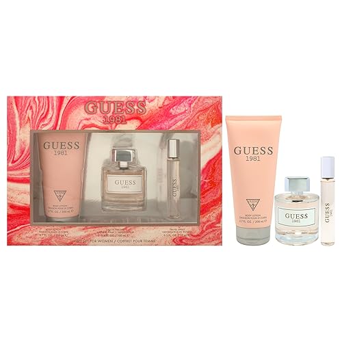 Guess 1981 for Women 3 Piece Gift Set, 3.4oz Eau De Toilette Spray + 0.5oz Eau De Toilette Spray + 6.7oz Body Lotion Beauty & Personal Care GUESS