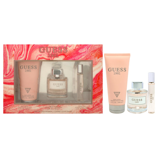 Guess 1981 for Women 3 Piece Gift Set, 3.4oz Eau De Toilette Spray + 0.5oz Eau De Toilette Spray + 6.7oz Body Lotion Beauty & Personal Care GUESS