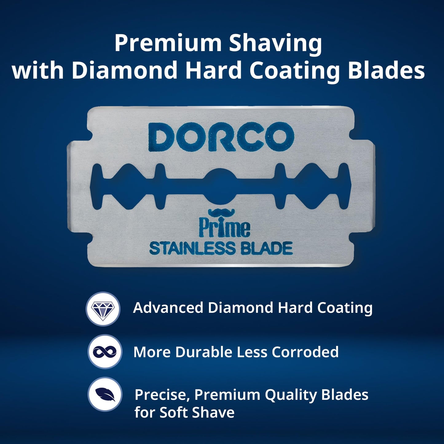 Dorco STP301 Prime Platinum Extra Double Edge Razor Blades 500 Count, Premium Stainless Steel Shaving Blades, Super Sharp for Smooth, Precise Shave Beauty and Personal Care DORCO