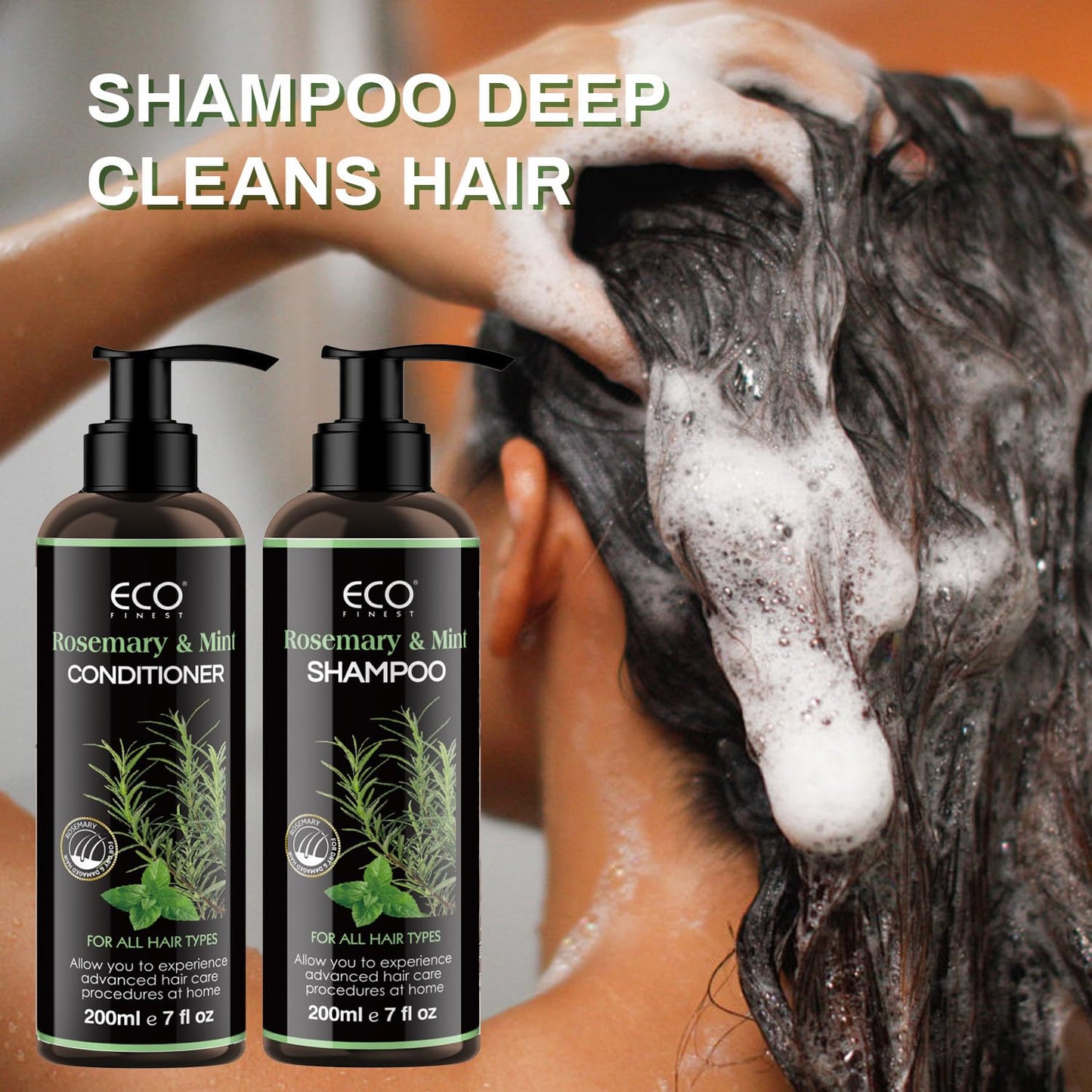 Rosemary Mint Strengthening Shampoo and Conditioner Set, Deep Cleaning & Refreshing Hair,Oil Control,Biotin Infused,Repair Damaged Hair,Revitalize Beauty & Personal Care DR.SEIDO