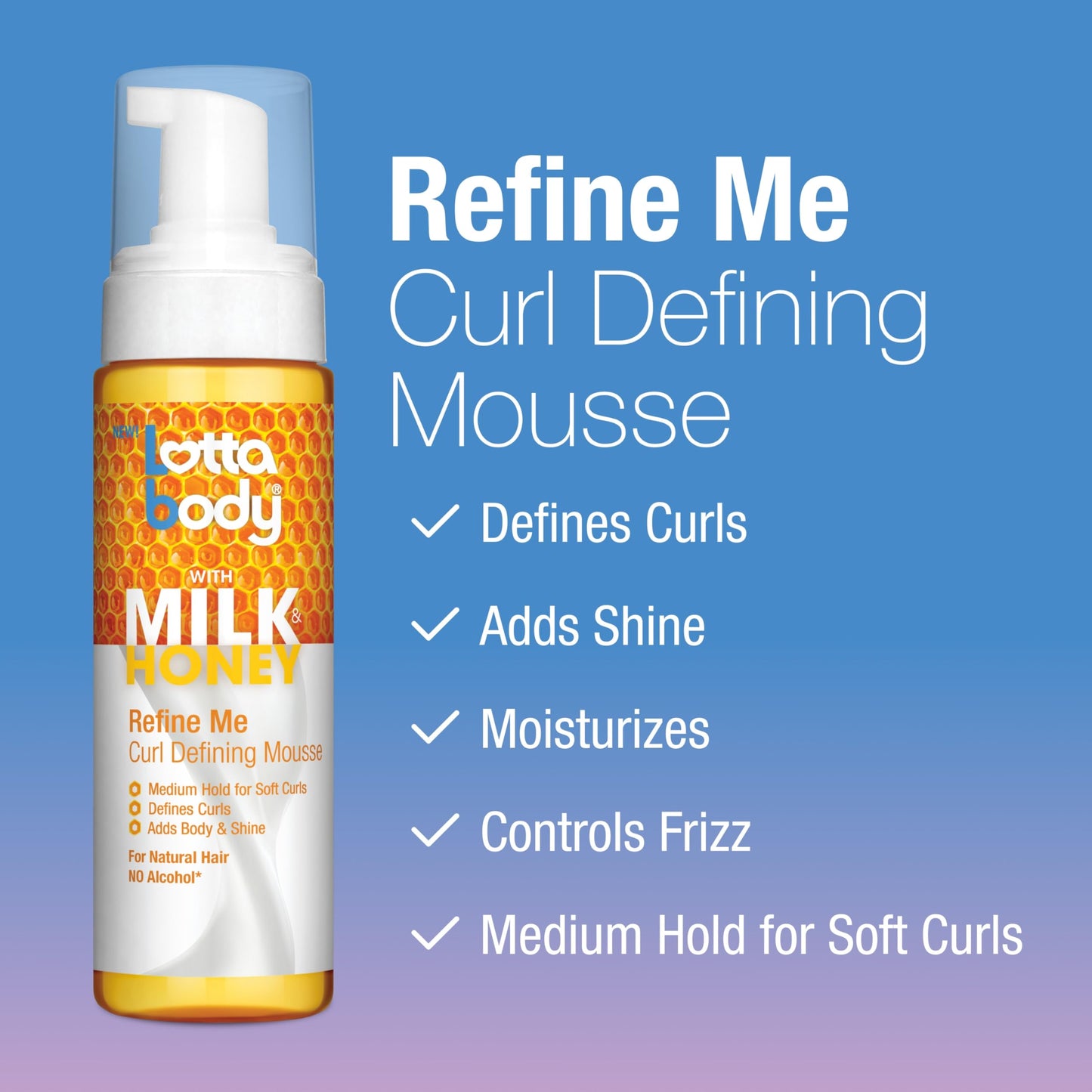 Lotta Body, Refine Me Curl Defining Mousse, Medium Hold for Soft Curls, Moisturizes, Controls Frizz, 7 Fl Oz Beauty & Personal Care Lottabody