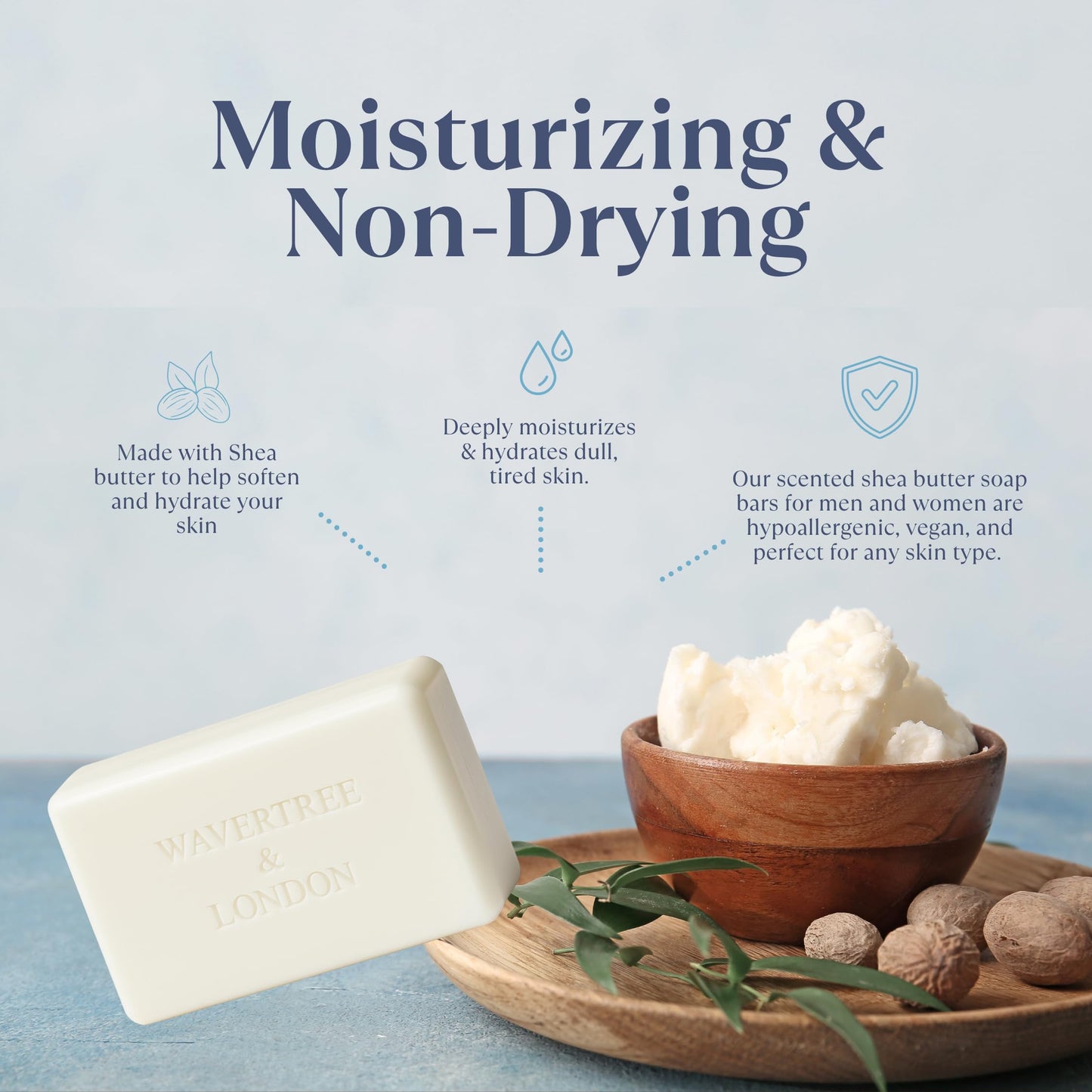 Wavertree & London Prosecco Scented Natural Soap (2 Bars), 7oz Moisturizing French Triple Milled Soap Bars enriched with shea butter - Pure Plant Beauty & Personal Care Wavertree & London