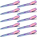OIIKI 10 Pack 2.2 Inches Rainbow Single Prong Curl Clips, Metal Alligator Hair Clips without Teeth, Rainbow Section Hairpin Hair Accessories for Women Beauty & Personal Care OIIKI