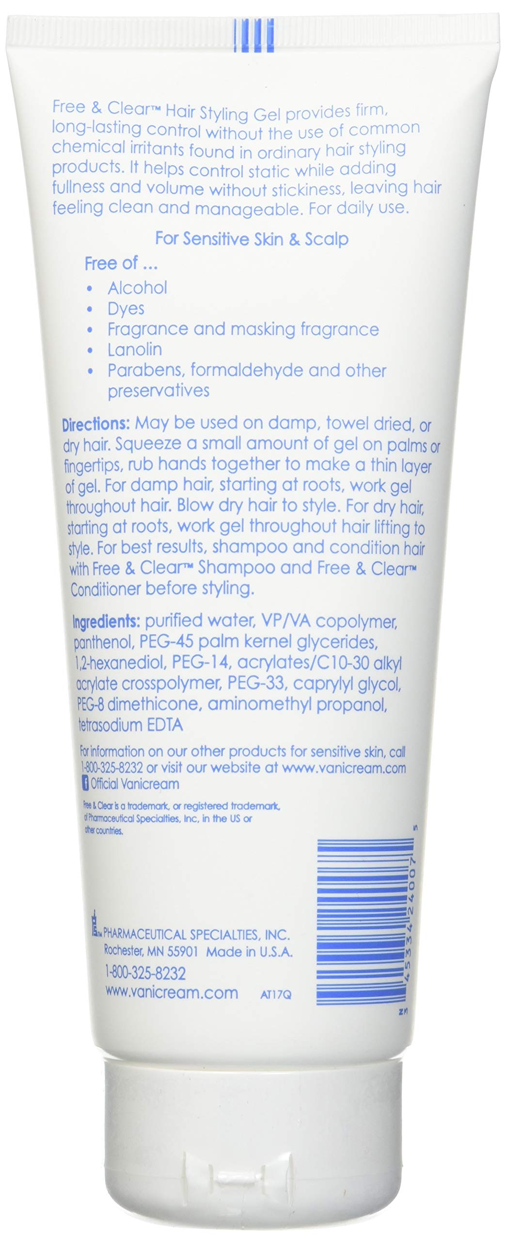 Free & Clear Hair Styling Gel 7 oz (Pack of 3) Beauty & Personal Care Free & Clear