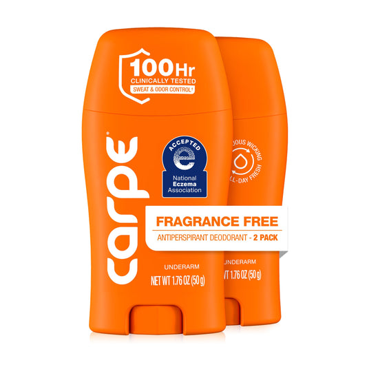 Carpe Underarm Antiperspirant Deodorant for Men and Women - 100 Hour Sweat & Odor Control - Antiperspirant Deodorant for Sensitive Skin - Fragrance Beauty and Personal Care Carpe