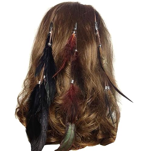 3 Pcs Handmade Boho Feather Clip Comb Hair Extensions - Women Lady Hippie Headdress Hairpin for Hair DIY Accessories Beauty & Personal Care Numblartd