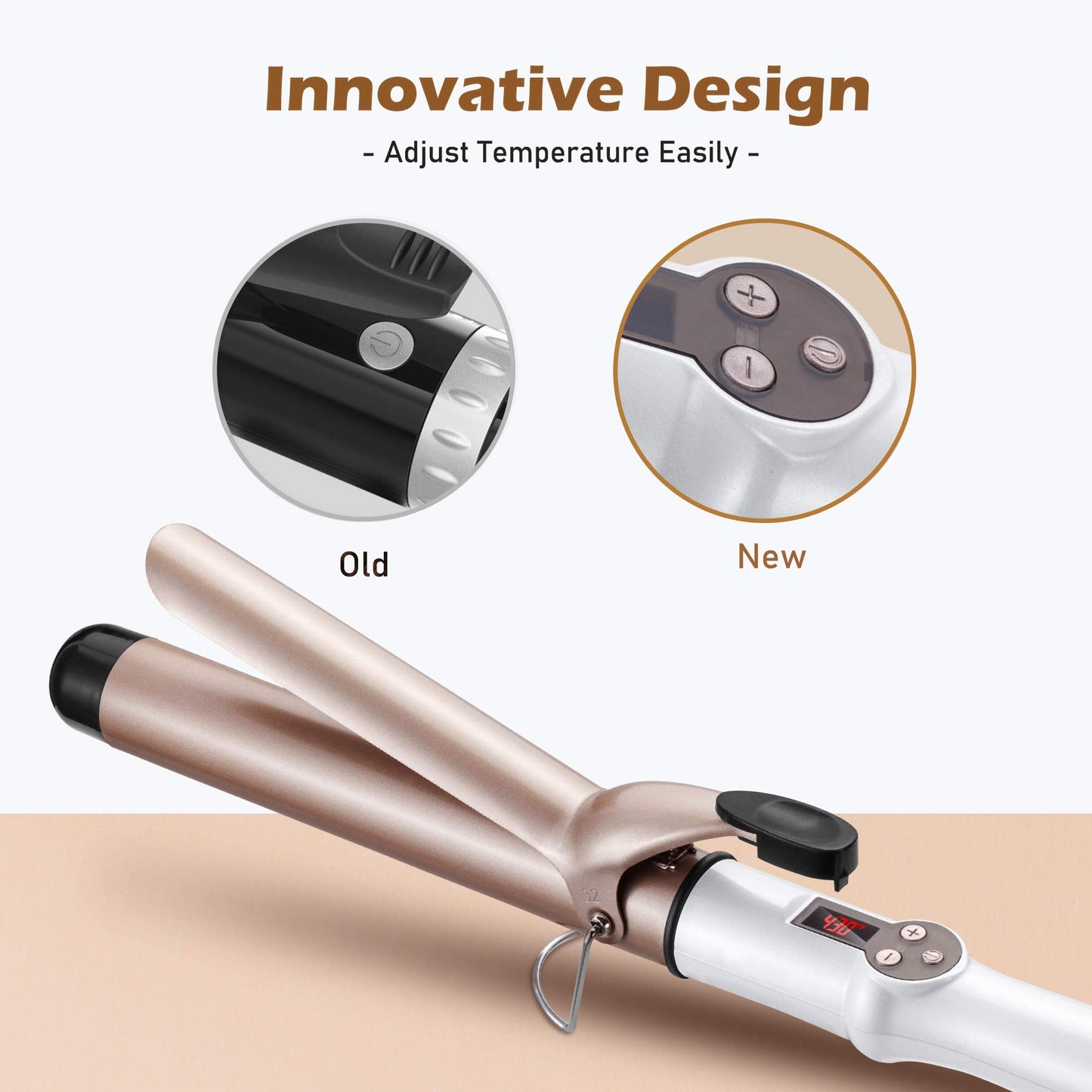 1.25 Inch Curling Iron Hair Curler with Ceramic Coating Barrel, Professional Curling Wand Instant Heat up to 450°F, LCD Display with 9 Heat Setting Beauty & Personal Care UNQUE