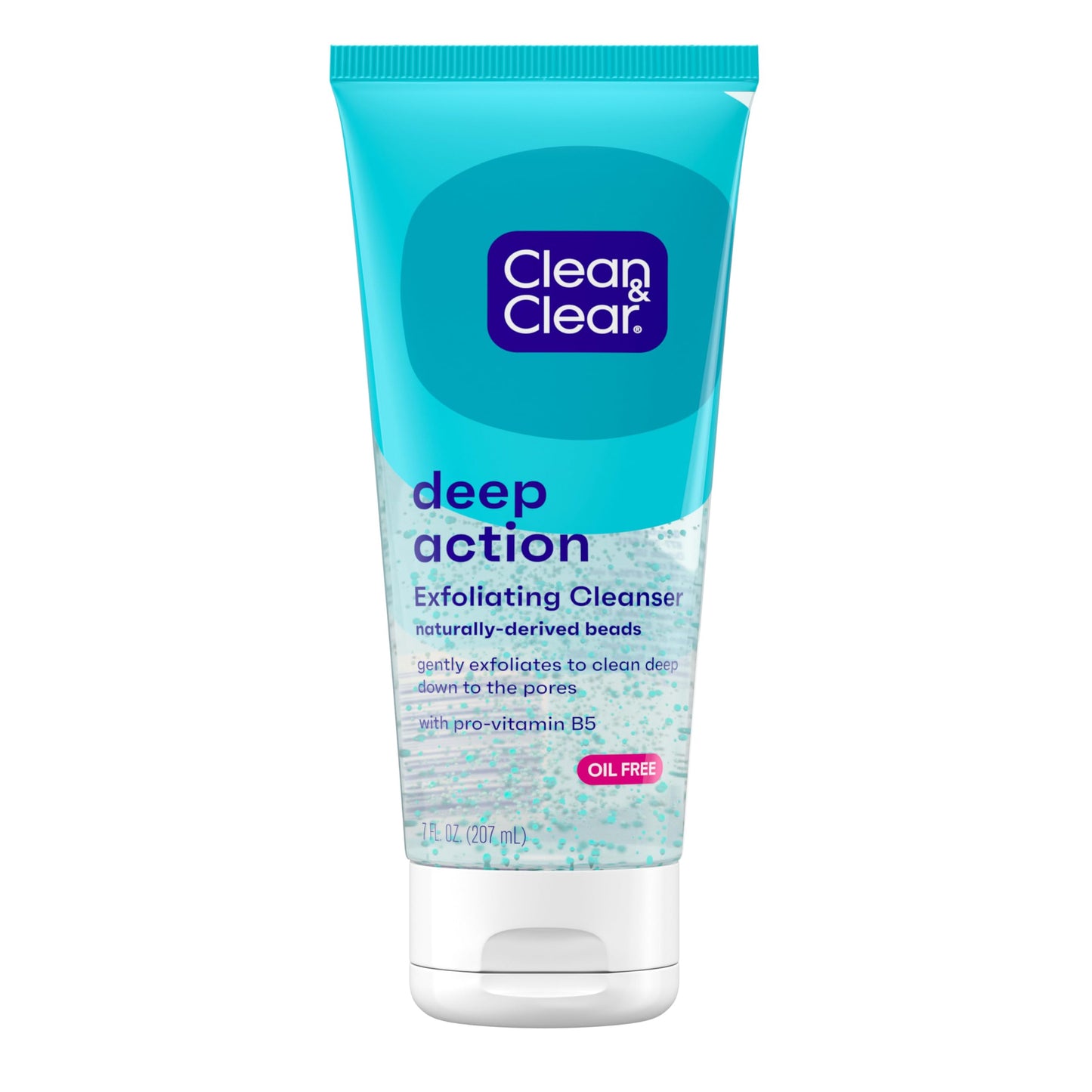 Clean & Clear Deep Action Exfoliating Facial Cleanser, Scrub & Face Wash, Pro-Vitamin B5, Lactic & Glycolic Acids, Oil-Free Gentle Daily Exfoliator Beauty & Personal Care Clean & Clear
