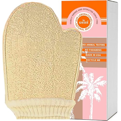 Loofah Sponge Scrubber/Shower Loofah/Loofah Mitt with Terry Cloth Backing, Bungie Collar & Thumb Beauty & Personal Care Sun Laboratories by Giesee