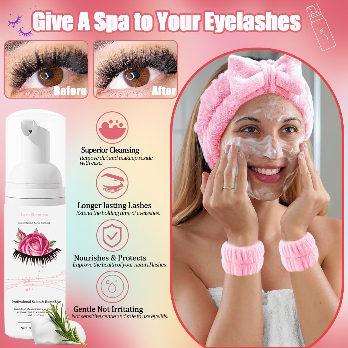 DNSGOOR DIY Lash Extension Kit 590Pcs 9-18mm D Curl Lashes Clusters with Lash Bond and Seal Glue Remover Lash Shampoo Cleansing Brush Headband… Beauty & Personal Care DNSGOOR