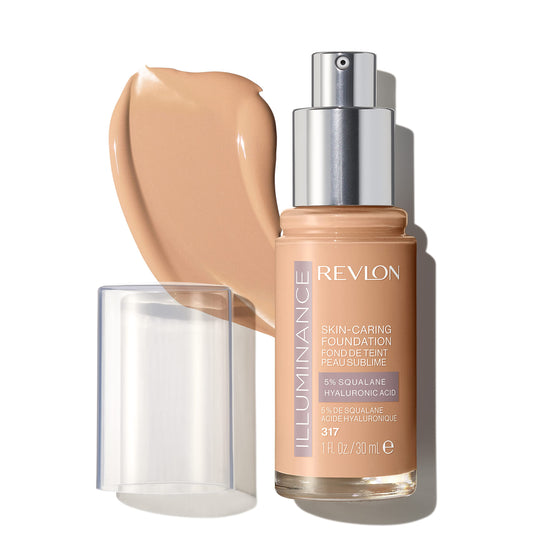 Revlon Illuminance Skin-Caring Liquid Foundation, Hyaluronic Acid, Hydrating and Nourishing Formula with Medium Coverage, 317 Tan Sand, 1 fl oz Beauty & Personal Care REVLON