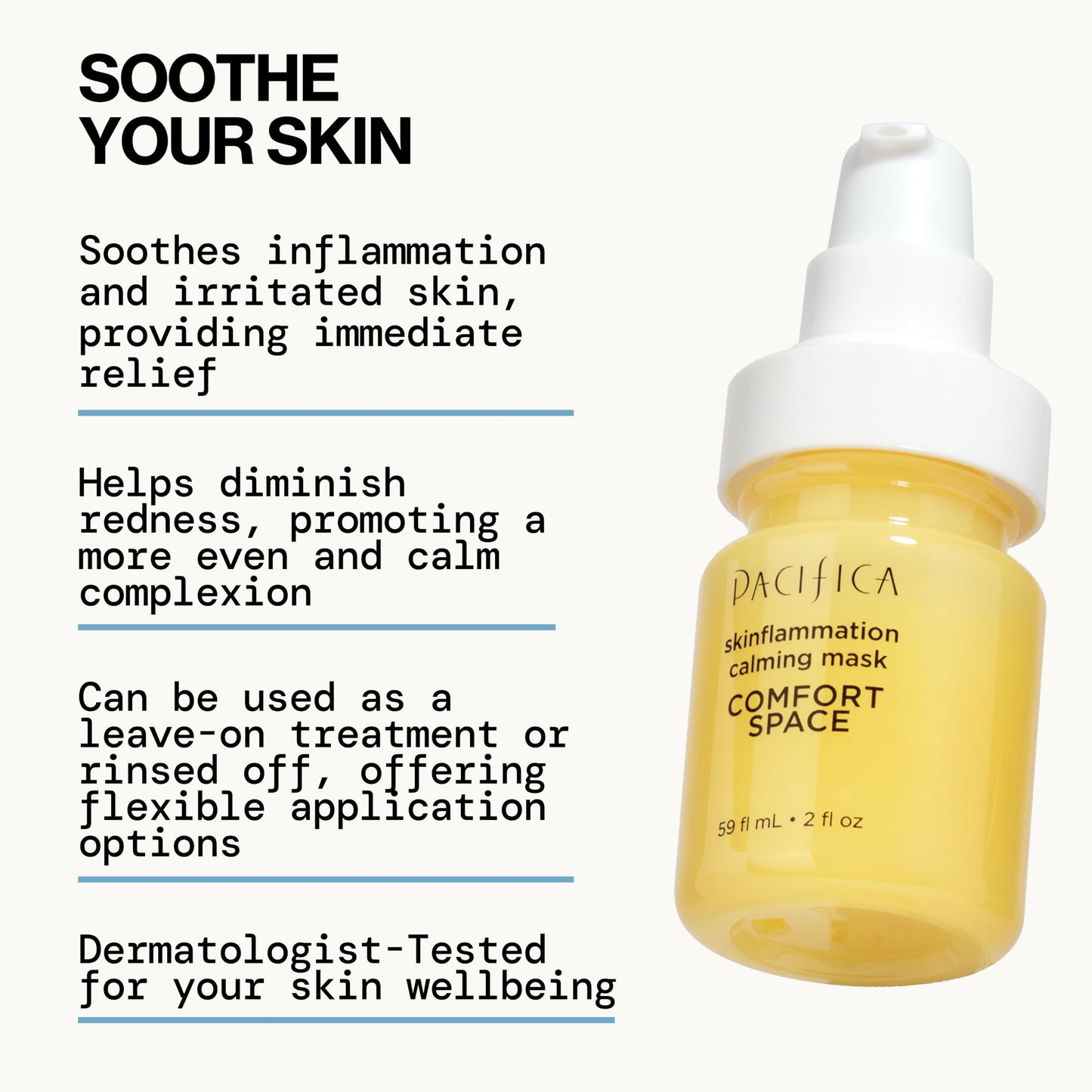 Pacifica Comfort Space Calming Face Mask for Sensitive Skin, Redness Relief Hydrating Facial Mask with Azelaic Acid & Turmeric, Soothes Irritation Beauty & Personal Care Pacifica