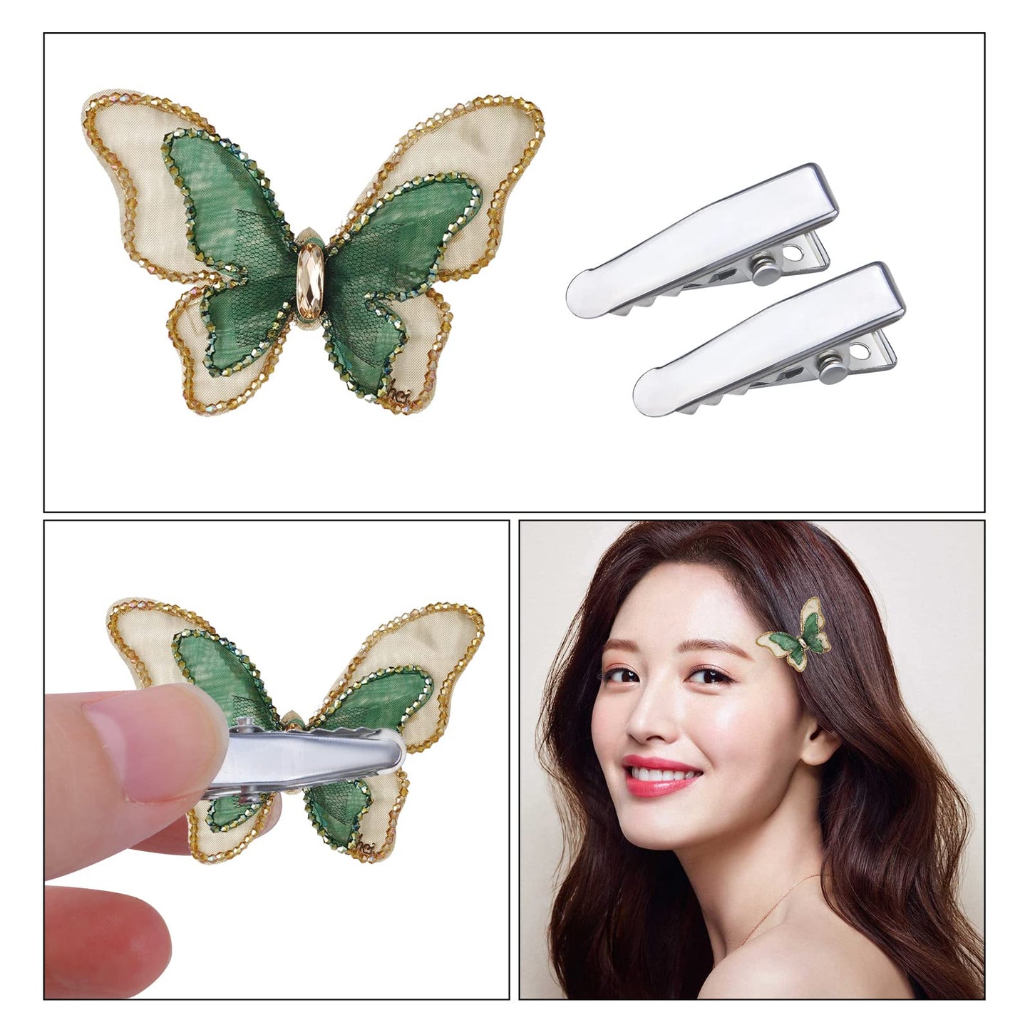 100pcs Alligator Duckbill Hair Clips Metal Single Prong Hair Clip Hairpins Teeth Bows Professional Sectioning Clips DIY Hair Accessories for Women Beauty & Personal Care Aylifu
