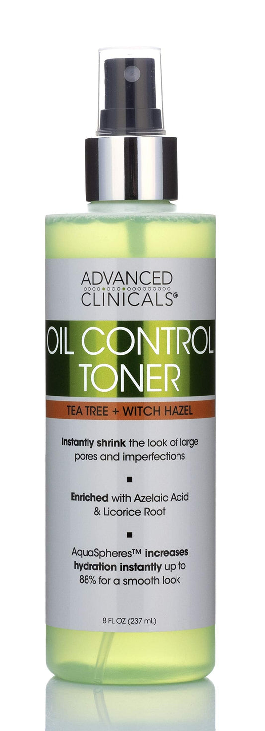 Advanced Clinicals Oil Control Purifying Facial Mist Toner. Hydrating, Non-Greasy Tea Tree Oil, Witch Hazel Toner W/Aloe Vera Face Mist Cleans Pores Beauty & Personal Care Advanced Clinicals