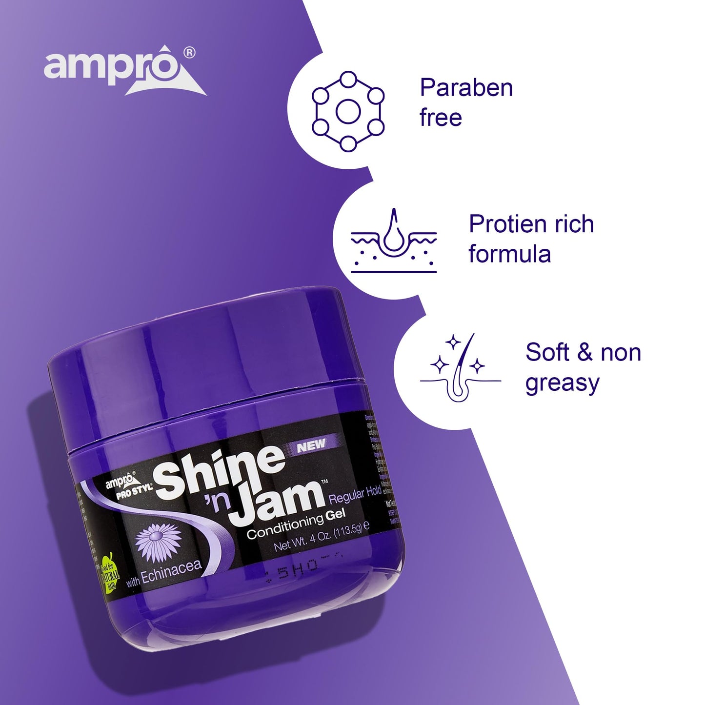 AmPro Shine 'n Jam Gel Regular Hold, 4 Ounce Beauty & Personal Care AmPro