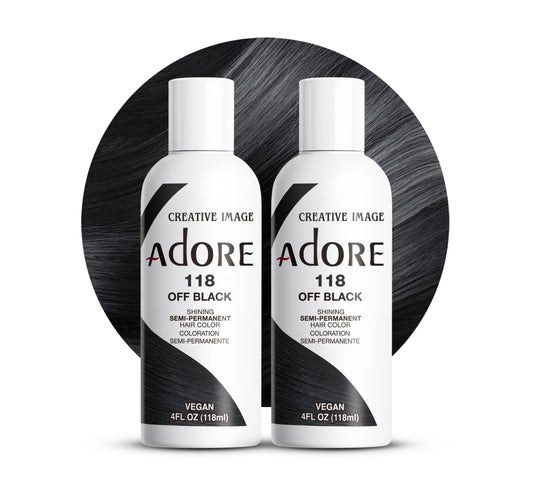 Adore Semi Permanent Hair Color (118 Off Black) (2 Pack) | Vegan & Cruelty-Free Black Hair Dye | No Ammonia, No Peroxide, No Alcohol | 4 Fl Oz Beauty & Personal Care Adore